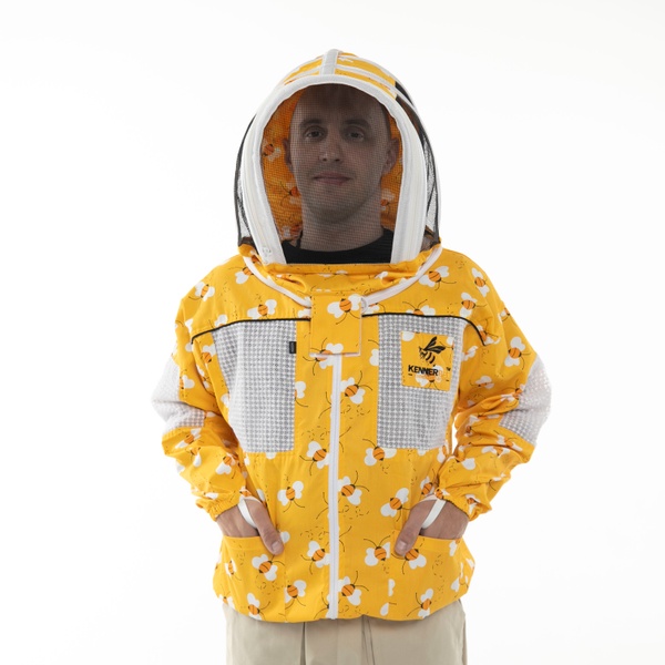 Куртка пасічника "жовті бджілки" вентильована (бавовна) "KennerBee" – фото